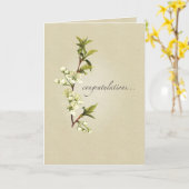 Carte Fleurs blanches félicitations (Fleur jaune)