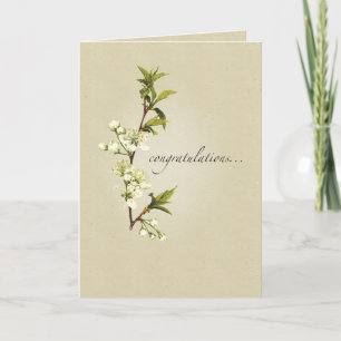 Carte Fleurs blanches félicitations