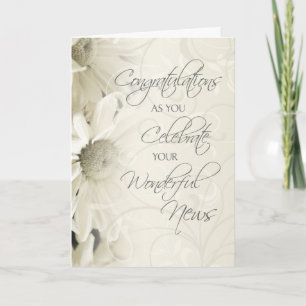 Carte Fleurs blanches : Félicitations pour leurs attente