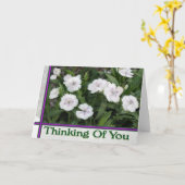 Carte fleurs blanches qui pensent à vous (Fleur jaune)