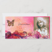 Carte FLEURS BLANCHES rouge vif, violet rose (Devant)