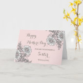 Carte Fleurs blanches Soeur Bonne fête des mères (Fleur jaune)