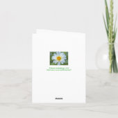 CARTE "FLEURS BLANCHES TRANSLUCENTES AVEC CENTRE D'OR" (Dos)