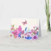 Carte Fleurs bleu violet fleurissent printemps (Dos)