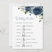 Carte Fleurs bleues de la marine, verdure, chronologie M (Dos)