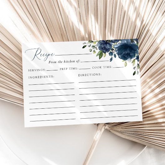 Carte Fleurs bleues de marine, verdure, Fête des mariées