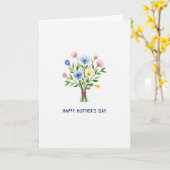 Carte Fleurs Bleues et Roses (Fleur jaune)