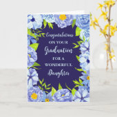 Carte Fleurs bleues Fille Félicitations Diplôme (Fleur jaune)