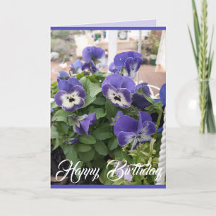Carte Fleurs bleues Floral Pansy Viola Photo Art Card