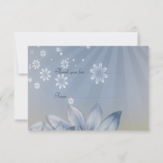 Carte Fleurs Bleues Mercis (Dos)