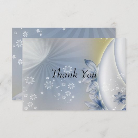 Carte Fleurs Bleues Mercis (Devant / Derrière)