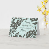 Carte Fleurs bleues nièce Bonne fête des mères (Fleur jaune)