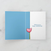 Carte Fleurs bleues pour la fête des mères (Intérieur)