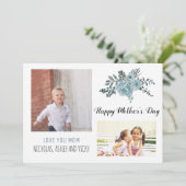 Carte Fleurs bleues poussiéreuses Photo florale de la fê (Debout devant)