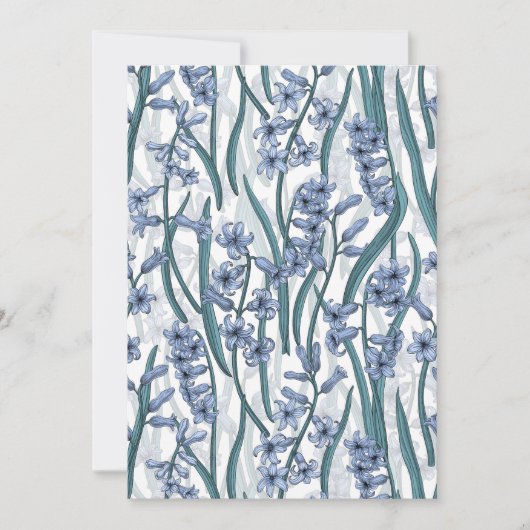 Carte Fleurs Blue Hyacinth sur blanc (Devant)