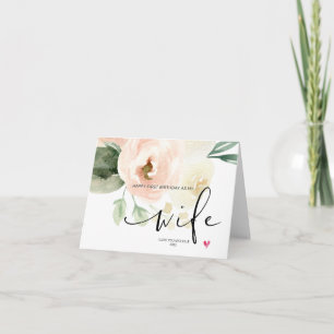 Carte Fleurs Blush Joyeux Premier Anniversaire En Tant Q