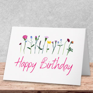 Carte Fleurs Botaniques Uniques Anniversaire Moderne