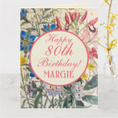 Carte Fleurs botaniques vintage corail (Fleur jaune)