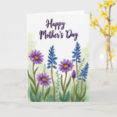 Carte Fleurs Botaniques Violettes (Fleur jaune)