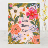 Carte Fleurs botaniques voeux de maman  (Fleur jaune)