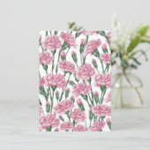 Carte Fleurs carnations roses (Debout devant)