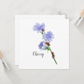 Carte Fleurs chicorées Aquarelle plat (Devant/Arrière en situation)