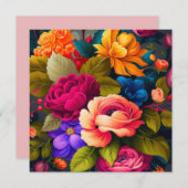 Carte Fleurs colorées (Devant / Derrière)