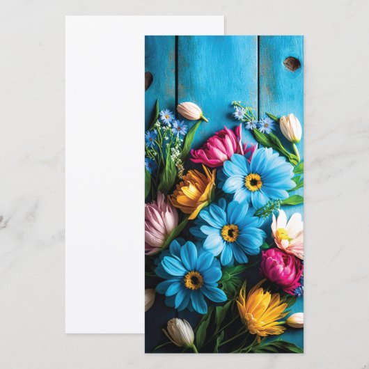 Carte Fleurs colorées (Devant / Derrière)