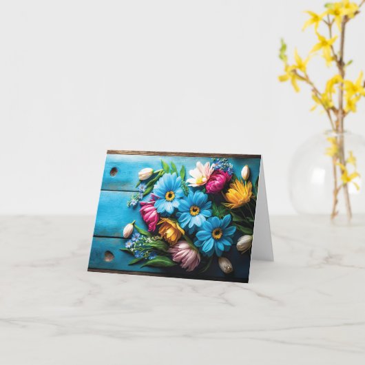 Carte Fleurs colorées (Fleur jaune)