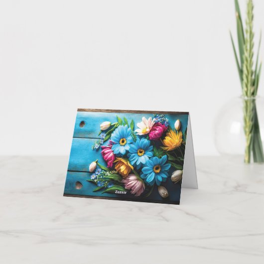 Carte Fleurs colorées (Dos)