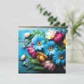 Carte Fleurs colorées (Debout devant)
