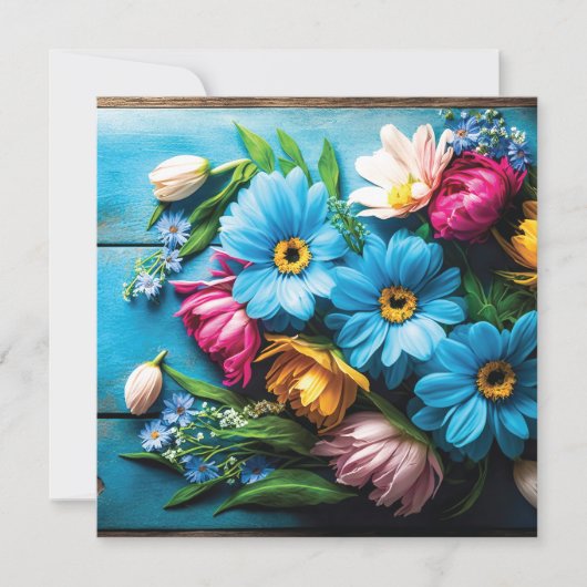 Carte Fleurs colorées (Devant)