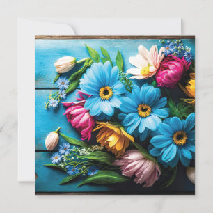 Carte Fleurs colorées