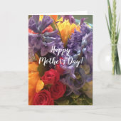 Carte Fleurs Colorées Fête des Mères (Devant)