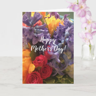 Carte Fleurs Colorées Fête des Mères