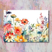 Carte Fleurs colorées Fleurs sauvages vibrantes Annivers