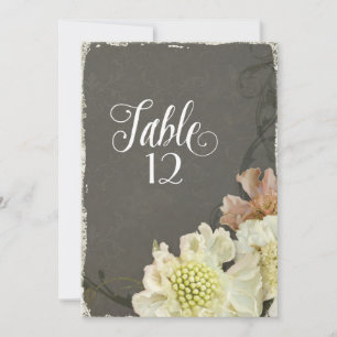 Carte Fleurs contemporaines modernes Scabiosa Mariage de
