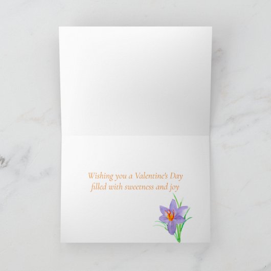 Carte Fleurs Crocus Heureuses Saintes-Valentin (Intérieur)