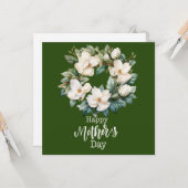 Carte "Fleurs d'affection : Gardenia blanc pour la fête (Devant/Arrière en situation)