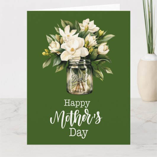 Carte "Fleurs d'affection : Gardenia blanc pour la fête (Devant)