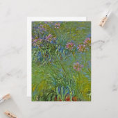 Carte Fleurs d'Agapanthus (par Claude Monet) (Devant/Arrière en situation)