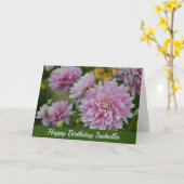 Carte Fleurs Dahlia roses au Jardin RHS Joyeux anniversa (Fleur jaune)