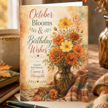 Fleurs d'anniversaire d'octobre Cosmos & Souci Dat