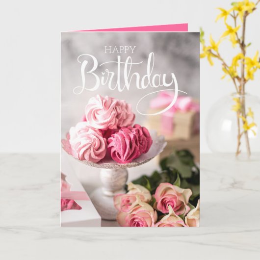 Carte Fleurs d'anniversaire élégantes et joyeuses (Fleur jaune)