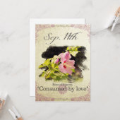 Carte Fleurs d'anniversaire le 11 septembre "Rose de Sha (Devant/Arrière en situation)