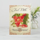 Carte Fleurs d'anniversaire le 13 Juillet "Gladiolus" (Debout devant)
