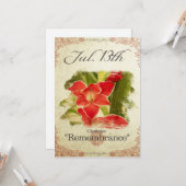 Carte Fleurs d'anniversaire le 13 Juillet "Gladiolus" (Devant/Arrière en situation)