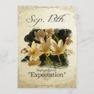 Carte Fleurs d'anniversaire le 13 septembre "Fleur Zephy