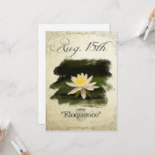 Carte Fleurs d'anniversaire le 15 août "Lotus" (Devant/Arrière en situation)