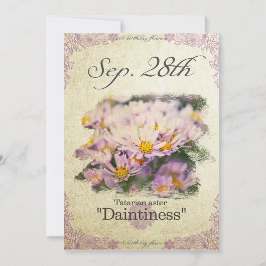 Carte Fleurs d'anniversaire le 28 septembre "Pâques Tata (Devant)
